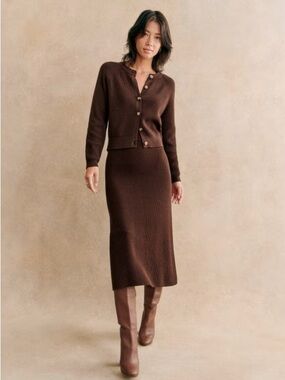 Sezane Chocolate Brown Naelle Skirt